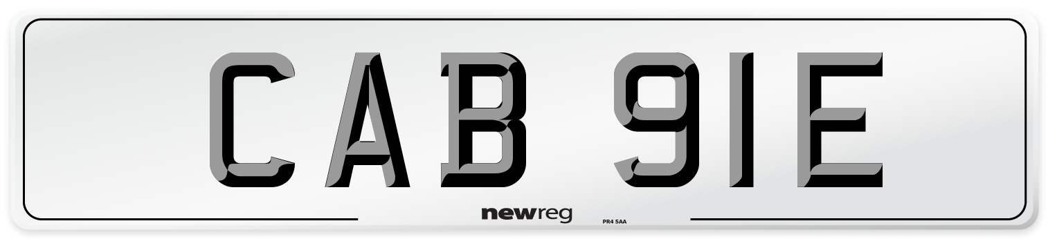 CAB 91E Number Plate from New Reg
